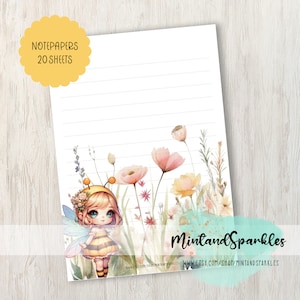 Sweet Bee Girl / Carta da lettere / Lettera / Scrittura / Fogli di carta