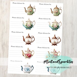 Vintage Teapots PDT Stickerlabels