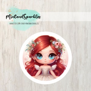 Wunderschöne rote Haarprinzessin Sticker