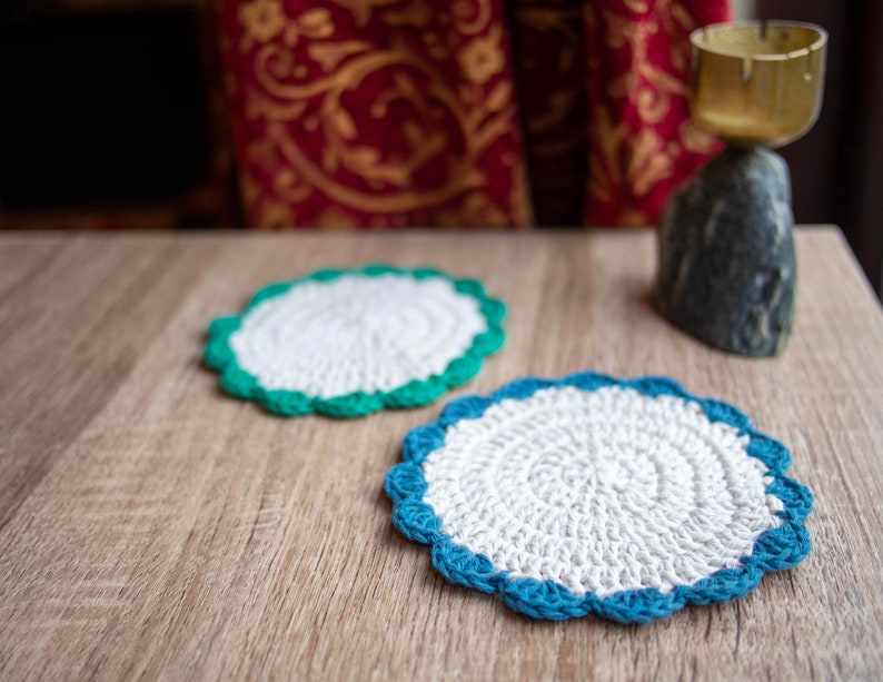 Crocheted placemats Cotton placemats, colors and sizes natural tablemats decorating pads