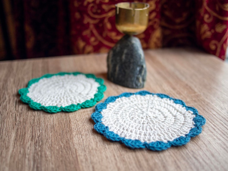 Crocheted placemats Cotton placemats, colors and sizes natural tablemats decorating pads
