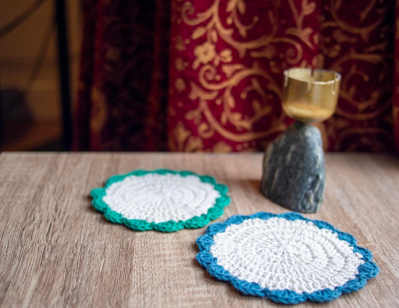 Crocheted placemats Cotton placemats, colors and sizes natural tablemats decorating pads