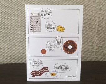 A Brunch of Puns FATHER'S DAY EDITION | Blank Card | Multiple Sizes | Dad Jokes | Funny | Pun | Original Design | Food | Snacks | Brunch