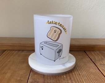Let’s Toast | Rocks Glass | Cocktail Glass | Barware | Pun | Funny | Cheers | Toast | Original Design | 10 ounces