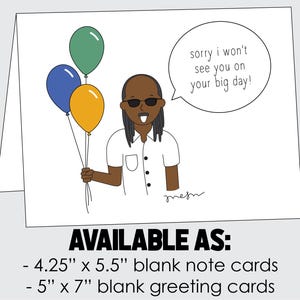 I Won&#39;t See You | Blank Card | Any Occasion | | Stevie Wonder | Blind Joke | I&#39;m Sorry | Greeting Card | Original Design | Recycled
