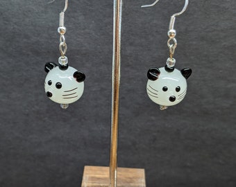 Lindos pendientes de ratón de cristal