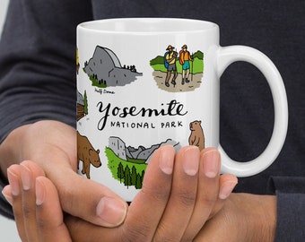 Yosemite National Park Mug - nature lover gift, outdoorsy hand drawn coffee mug