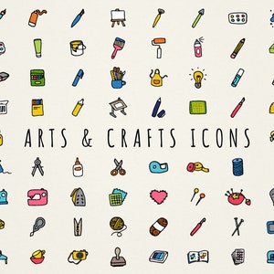 Art Supplies Clipart Set Painting, Drawing, Art, Glue, Crafting