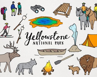 Yellowstone National Park Clipart Set