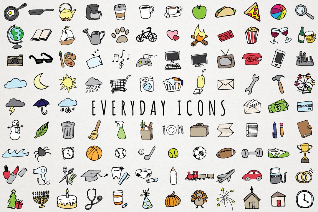 Everyday Items Clipart Set Clipart for Planner Stickers, Chores Clip Art,  Printable Planner Stickers, Everyday Objects, Icons Clip Art 