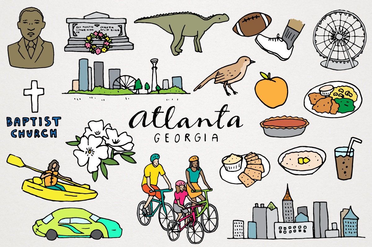 Atlanta Georgia City Clipart Set Digital Download - Etsy Denmark