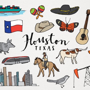 Conjunto de imágenes prediseñadas de Houston Texas