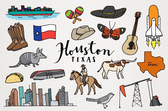 Houston Texas Clipart Set