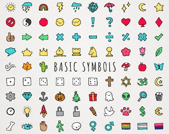 Basic Symbols Icons Clipart Set