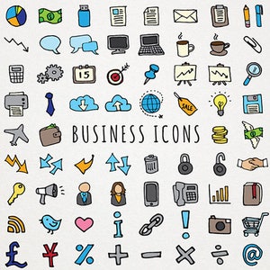 Business Icons Clipart Set - planner stickers clipart, business clip art, work icons, office clipart, instant download, blogger icons