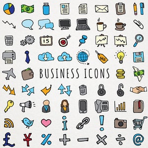 Ensemble de cliparts d'icônes d'entreprise - planificateur d'autocollants clipart, clipart entreprise, icônes de travail, clipart de bureau, téléchargement immédiat, icônes de blogueur