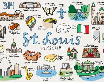 St Louis Missouri State Clipart Set