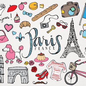 Paris Clipart Paris France Clip Art Monuments Clipart City Clipart Hand ...