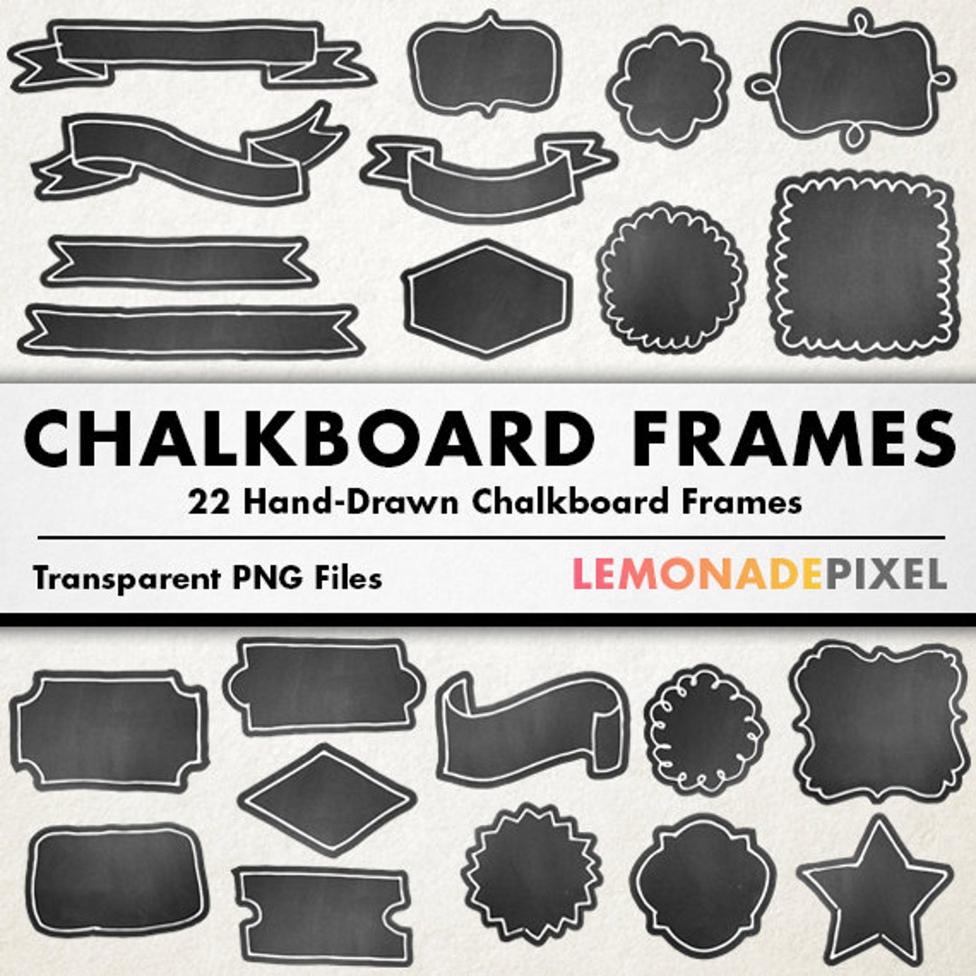 Chalkboard Frames Clipart Hand Drawn Clipart, Hand Drawn Frames, Doodle