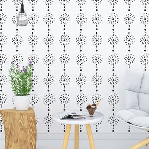 Boho Bead Repeatable Wall Stencil: Seamless Pattern