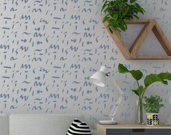 Confetti Wall Stencil: Modern Hand Drawn Wallpaper Pattern