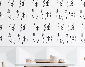 Plantilla de pared de pino: decoración nórdica y escandinava