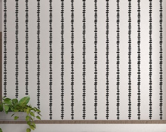 Estêncil de parede com contas penduradas Boho: padrão sem emendas moderno de meados do século