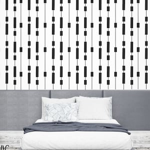 Hanging Beads Wall Stencil: Mid-Century Modern Allover Pattern