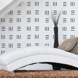 Plantilla de pared tribal: decoración bohemia moderna dibujada a mano