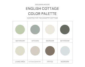 English Cottage Paint Palette: Whole Home Benjamin Moore Colors (Digital Download)