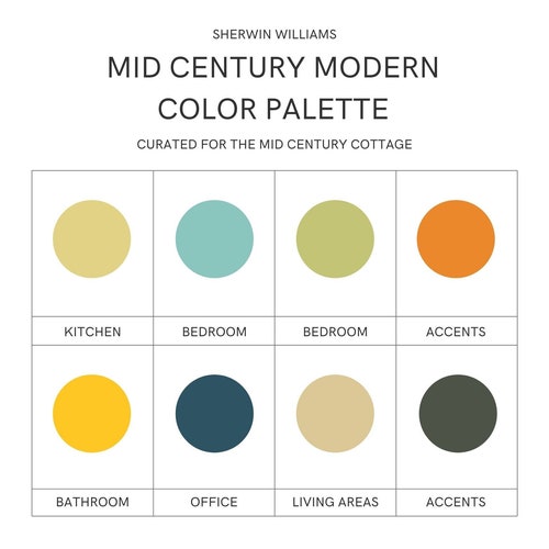 Mid Century Modern Bold Paint Palette Whole Home Minimalist - Etsy
