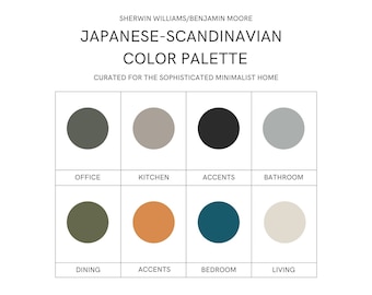 Paleta de cores de tinta Japandi: decoração minimalista para casa (download digital)