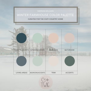 Sherwin Williams Winter Farmhouse Paint Palette: Cozy Country Home (Digital Download)