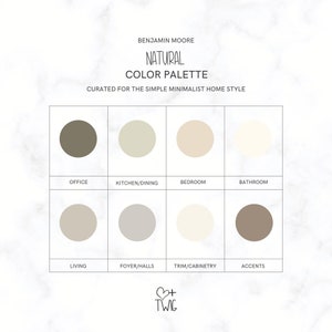 Benjamin Moore Natural Paint Palette: Minimalist Home Colors (Digital Download)