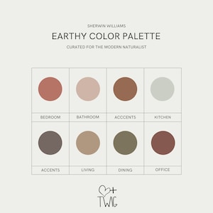 Palette de peinture terreuse : couleurs minimalistes pour toute la maison (téléchargement numérique)