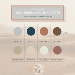 Sherwin Williams High Sierra Paint Palette: Southwestern Home (Digital Download)