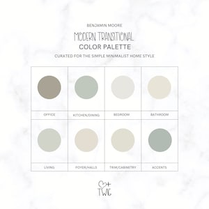 Paleta de pintura estilo cottagecore moderno: Colores Benjamin Moore para toda la casa (Descarga digital)