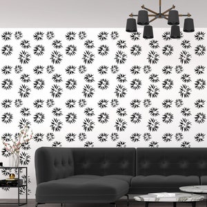 Floral Wall Stencil: Seamless Wallpaper Art, Reusable Design
