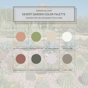 Desert Garden Boho Paint Scheme, Whole Home Minimalist Paint Colors, Boho Decor, Mid Century Interior Design Paint Color Whole Home