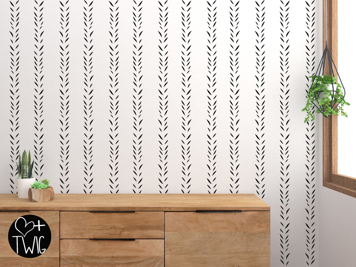 Vines Wallpaper Wall Stencil Seamless Pattern Wall Stencil - Etsy