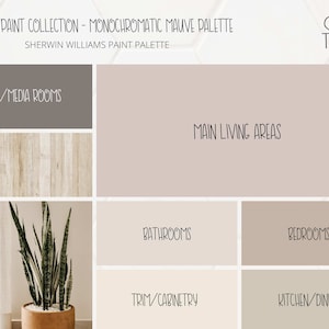 Mauve Paint Palette: Whole Home Neutral Colors, Sherwin Williams (Digitaler Download)