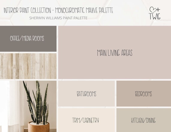 Monochromatic Mauve Paint Palette Whole Home Neutral Paint Colors