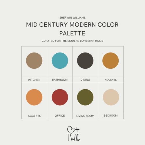 Mid Century Modern Paint Palette Whole Home Minimalist Paint - Etsy