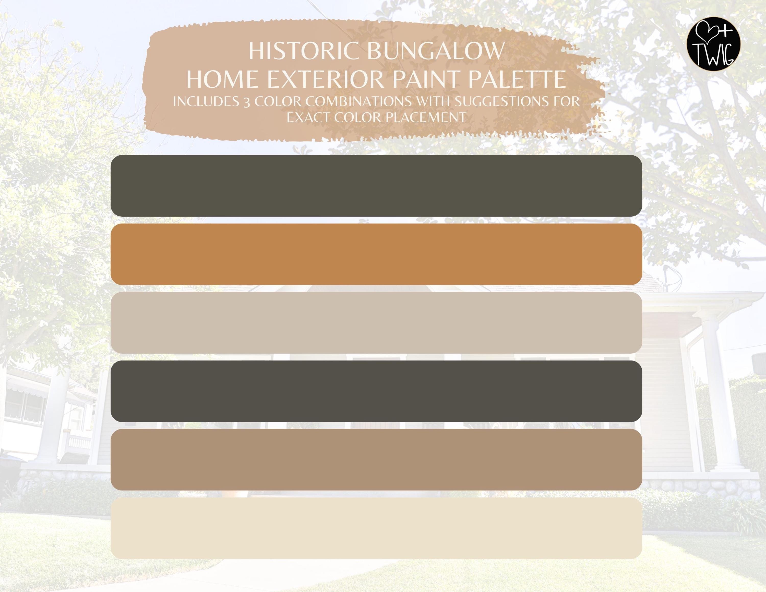 Historic Bungalow Exterior Paint Palette: Sherwin Williams Color ...