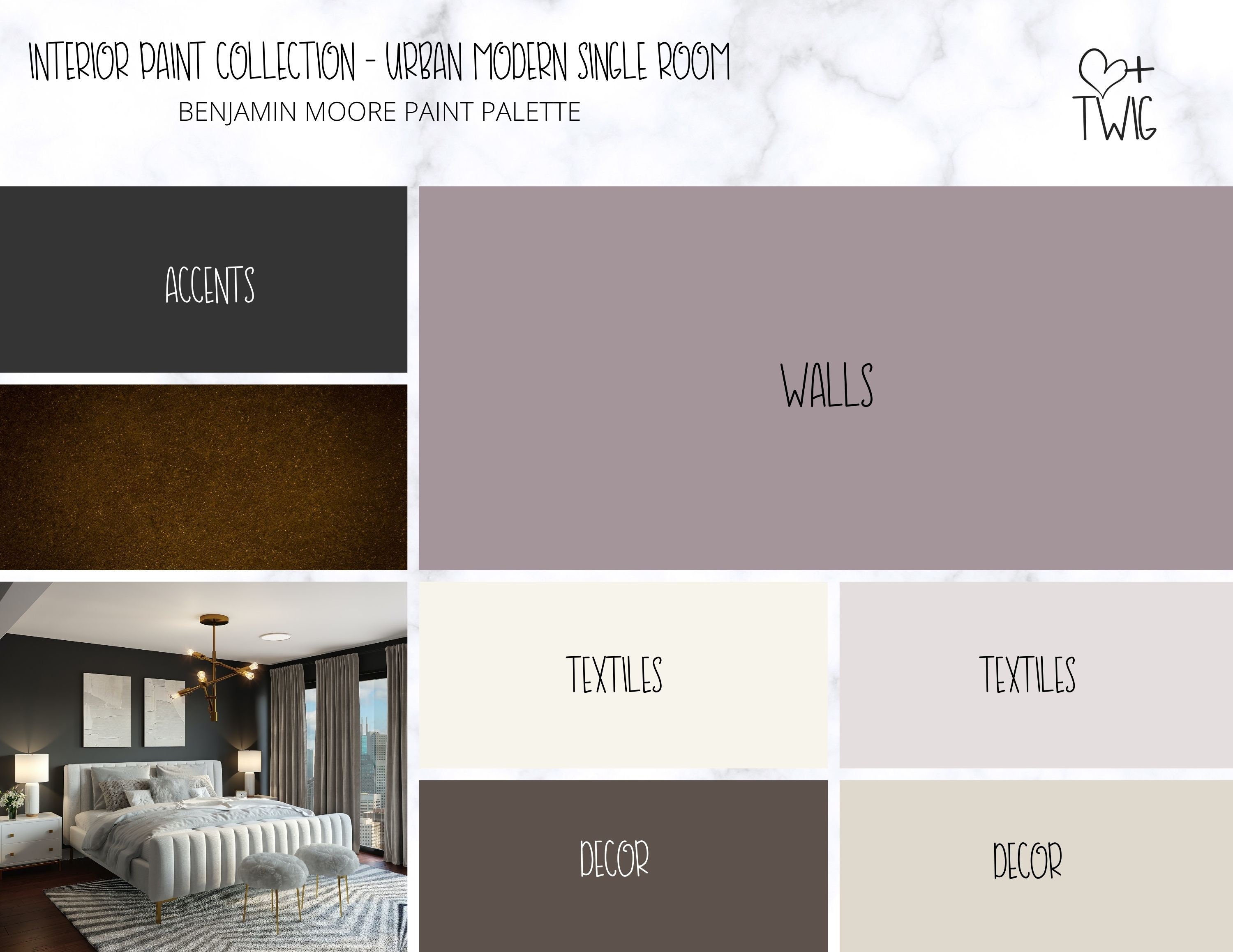 Urban Modern Single Room Paint Palette Urban Bedroom Paint Colors Modern Home Decor Modern Interior Paint Colors for Single Room Etsy UK