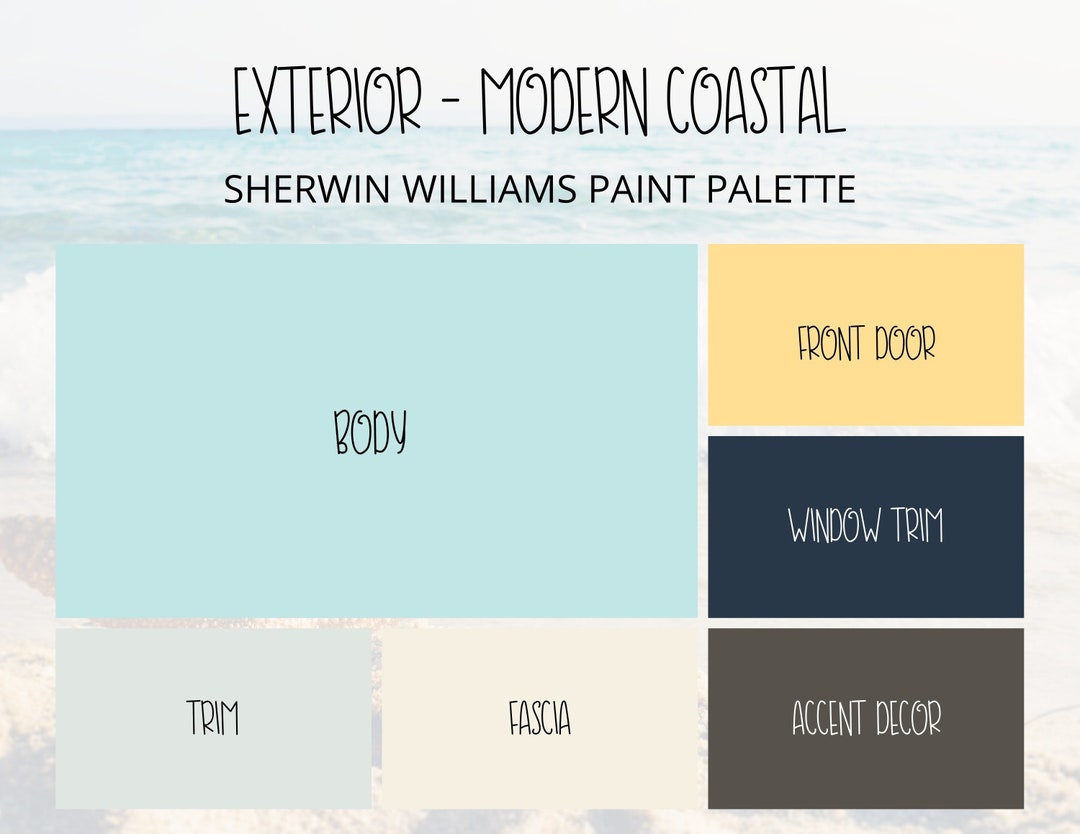 Exterior Modern Coastal Color Scheme, Beach House Exterior Paint Colors ...