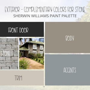 Exterior Paint Color Palette: Stone Complementary Colors (Digital Download)