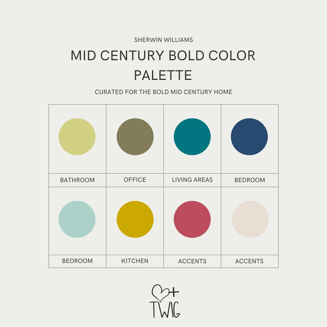 Mid Century Modern Bold Paint Palette, Whole Home Minimalist Paint