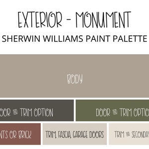 Exterior Sherwin Williams Paint Colors, Mountain House Exterior Paint Collection, Exterior Paint Palette, Exterior Paint Color Whole Home
