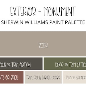 Mountain House Exterior Paint Palette: Sherwin Williams Colors (Digital Download)